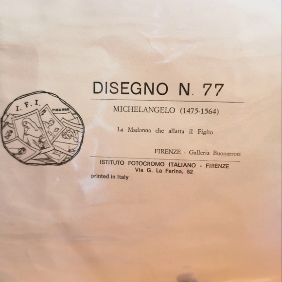 Michelangelo "Madonna and Child" Print - Picture 3 of 3